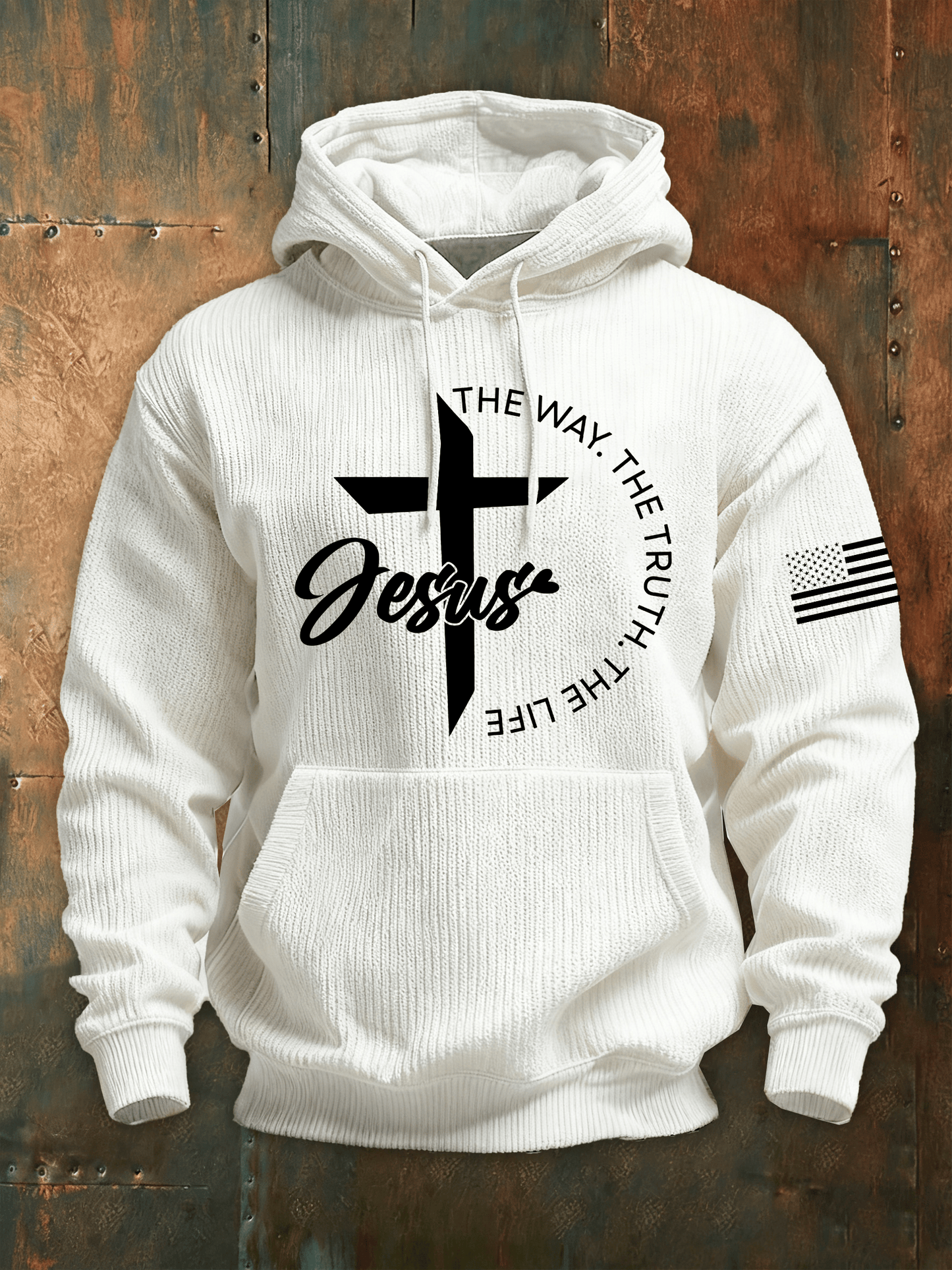 Men's Faith Print Knit Hoodie