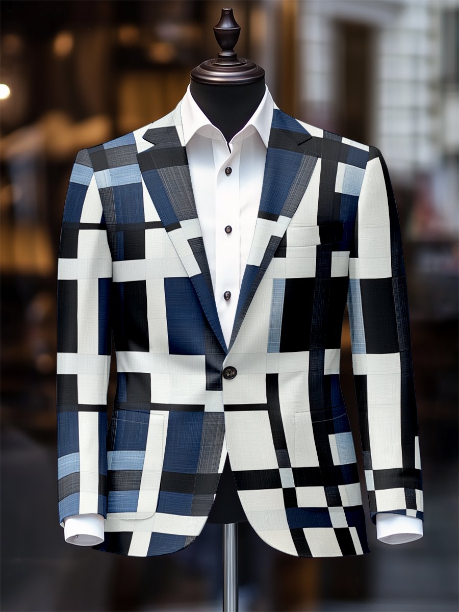 Men's Retro Casual Plaid Blazer