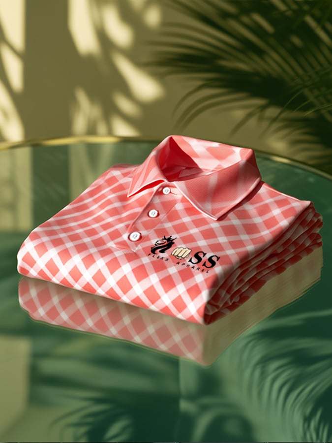 Men's Business Casual Printed Polo Shirt