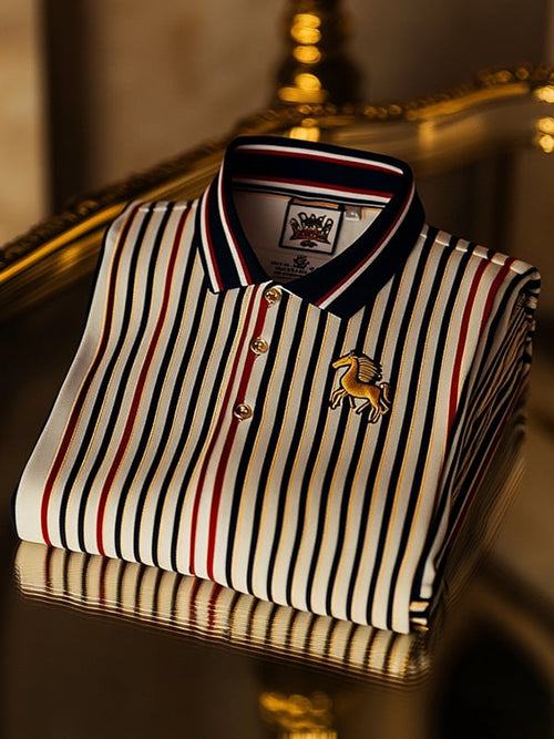 Men's Business Casual Button Short Sleeve Polo Shirt