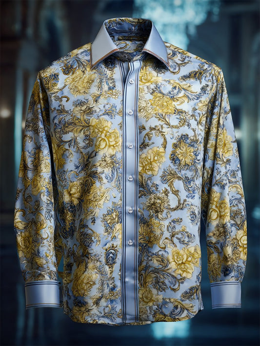 Men's Luxe Satin Long Sleeve Shirt