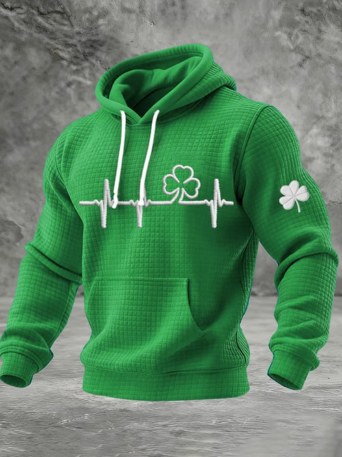 Men's St. Patrick's Day Print Checkered Hoodie
