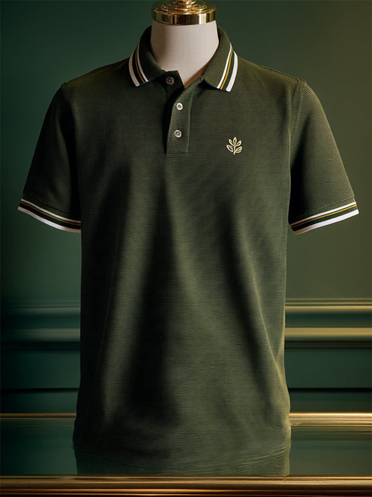 Men's Business Casual Button Short Sleeve Polo Shirt