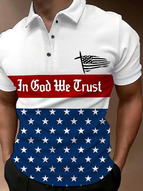 Men's In God We Trust Printed POLO Shirt