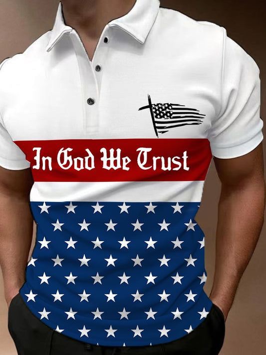 Men's In God We Trust Printed POLO Shirt