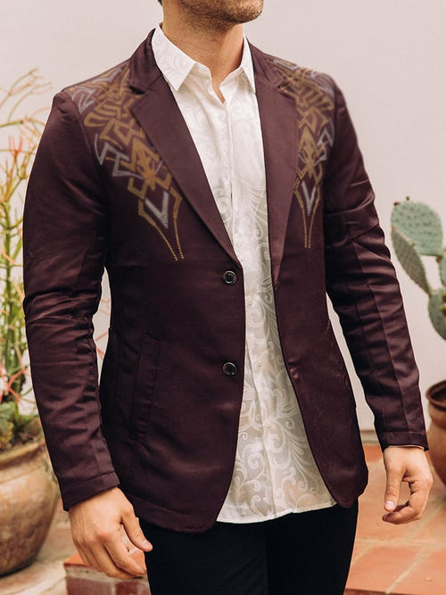 Men's Fashion Commuter Print Design Suit Jacket