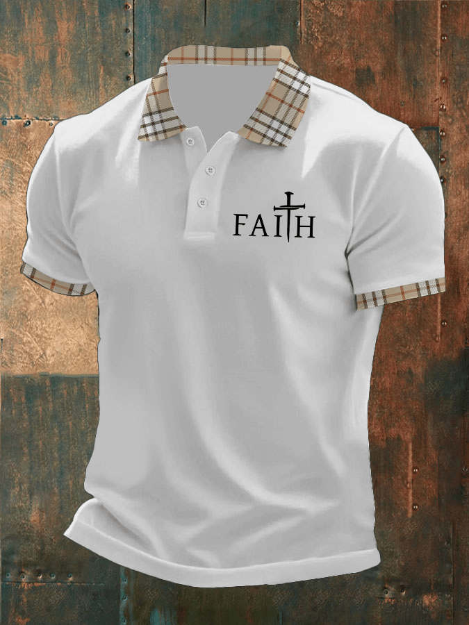 Men's Faith Printed Casual Polo Shirt