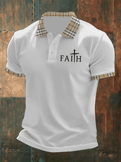 Men's Faith Printed Casual Polo Shirt