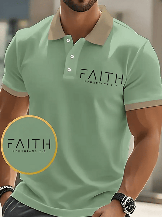 Men's Faith Printed Casual Polo Shirt