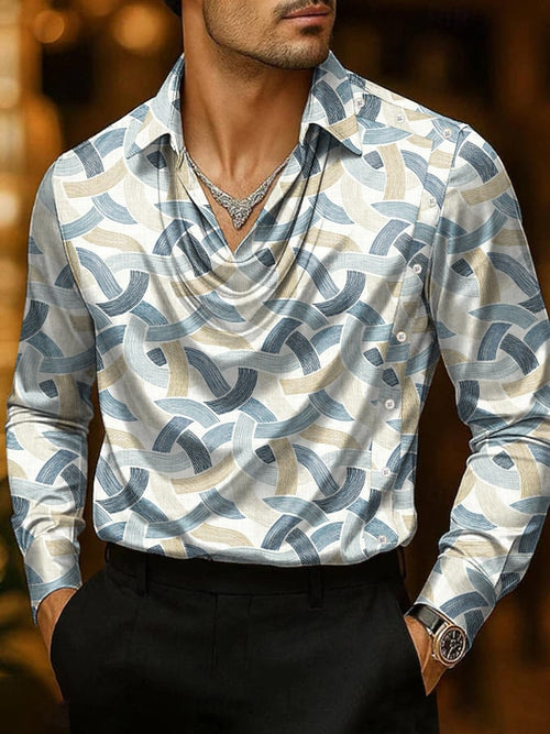 Men's Business Casual Satin Shirt