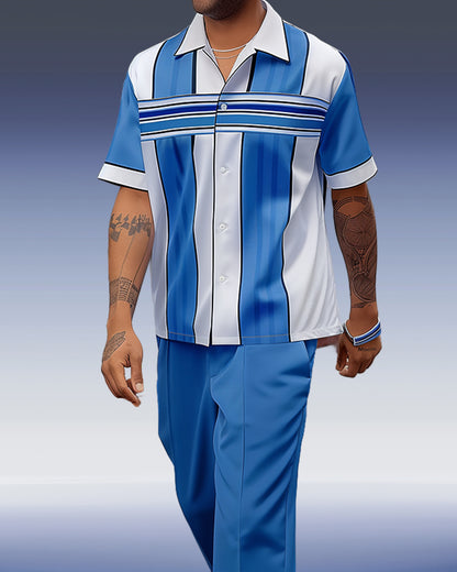Men's Colorblock Short Sleeve Shirt Casual Wear 1184