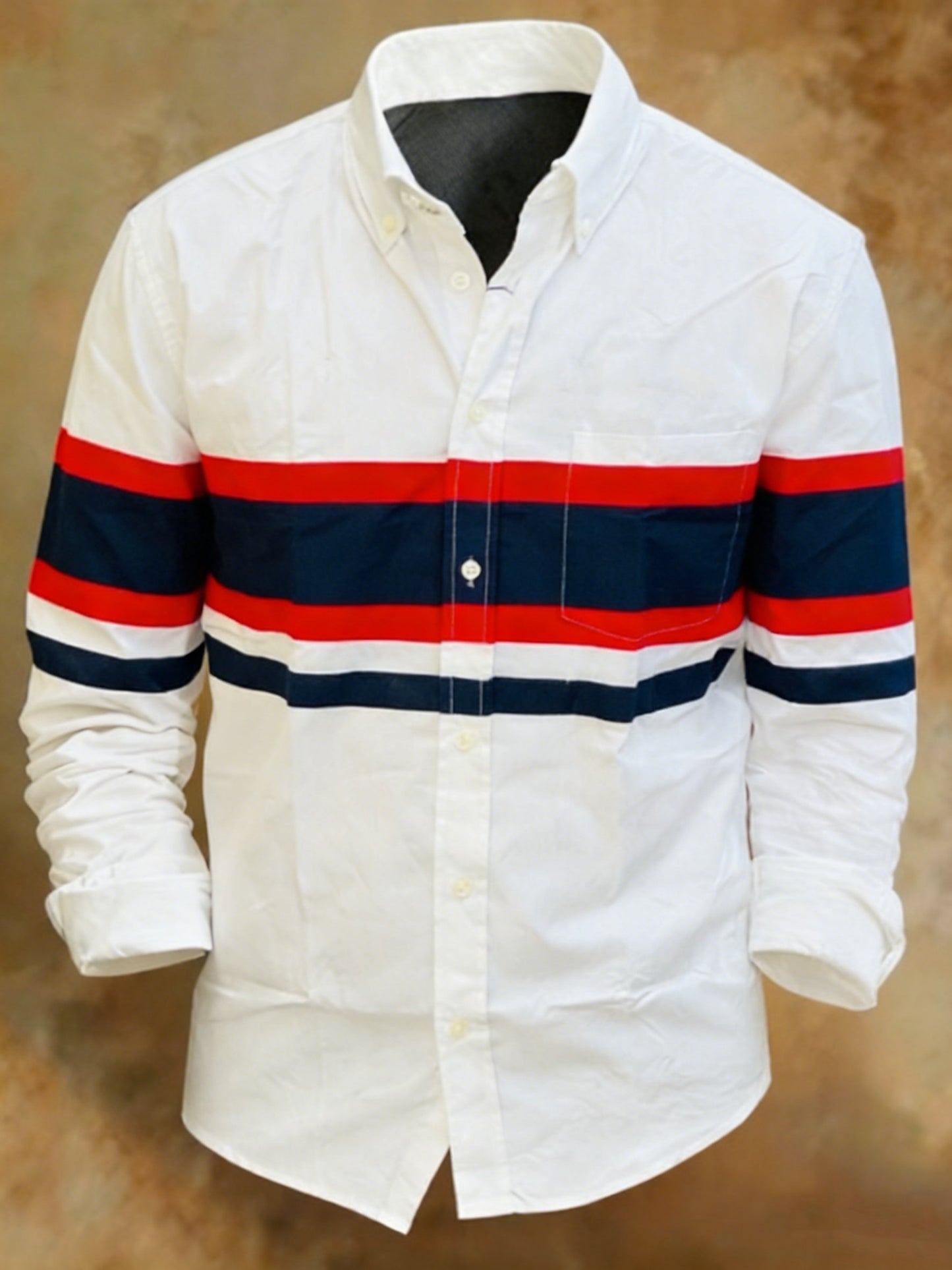 Men's Geometric Lines Pattern Print Shirt
