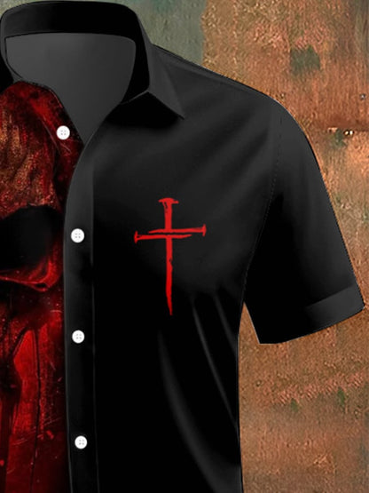 Men's Skull Print Casual Shirt