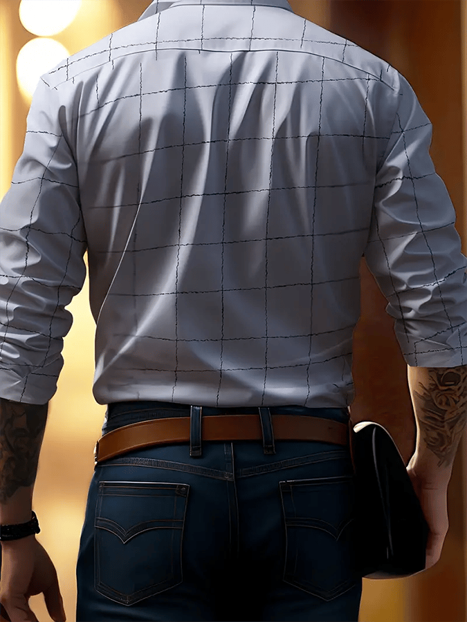 Men's Plaid Business Casual Shirt