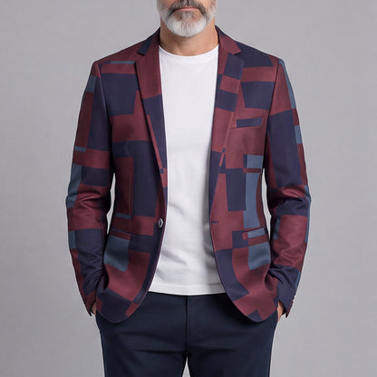Men's Casual Jacquard Slim-Fit Suit