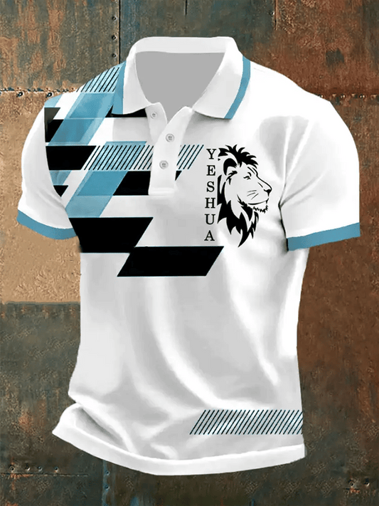 Men's Retro Faith Casual Printed Polo Shirt