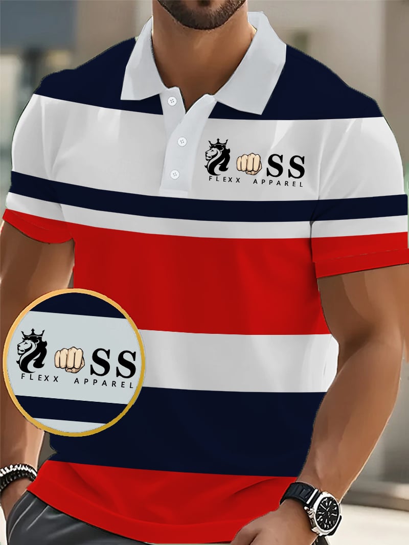 Men's Casual Retro Business Contrast Color Polo