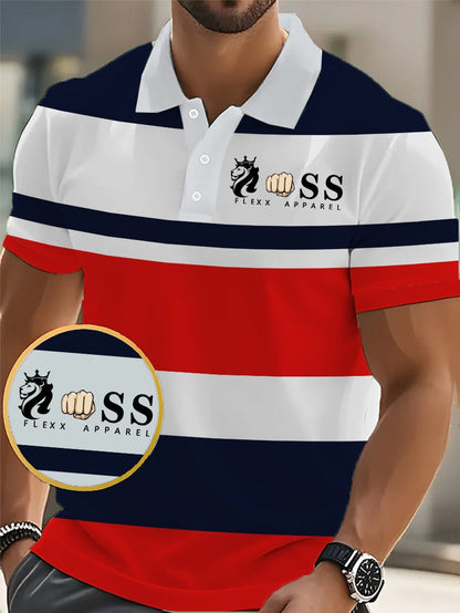Men's Casual Retro Business Contrast Color Polo