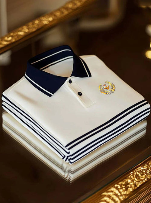 Men's Business Casual Button Short Sleeve Polo Shirt