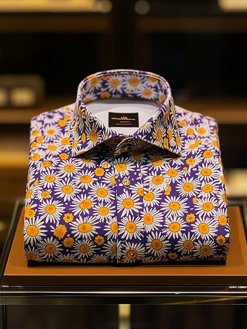 Men's Business Luxury Floral Print Short-sleeved Shirt