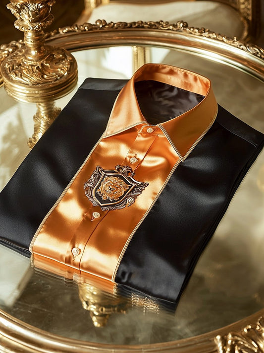 Men's Satin Luxury Business Long Sleeve Shirt