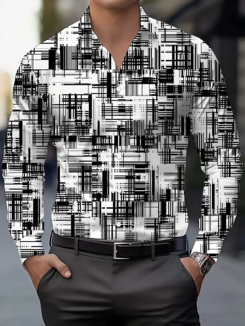 Men's Street Style Business Casual Printed Long Sleeve Shirt