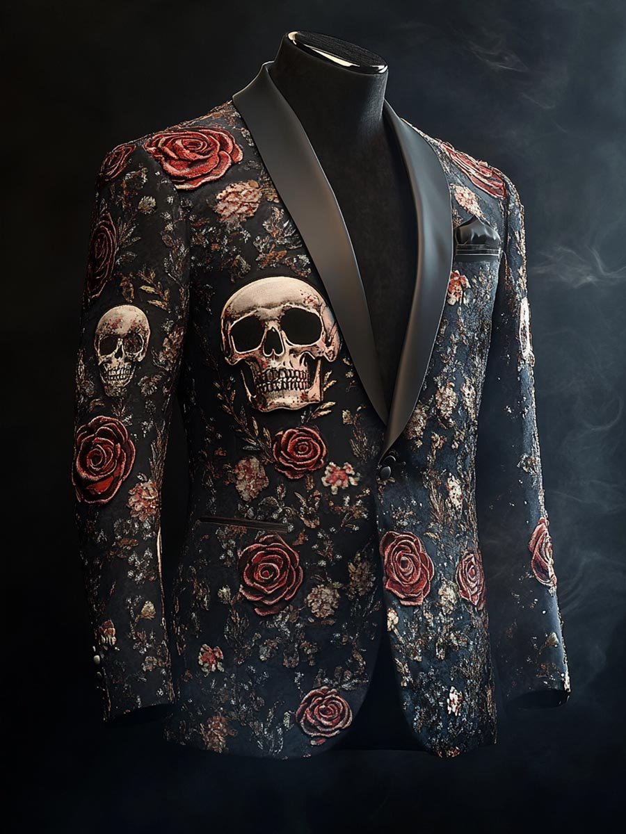 Men's Luxury Casual Business Skull Blazer