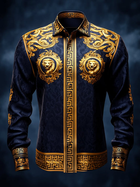Men's Satin Luxe Long Sleeve Button Down Shirt