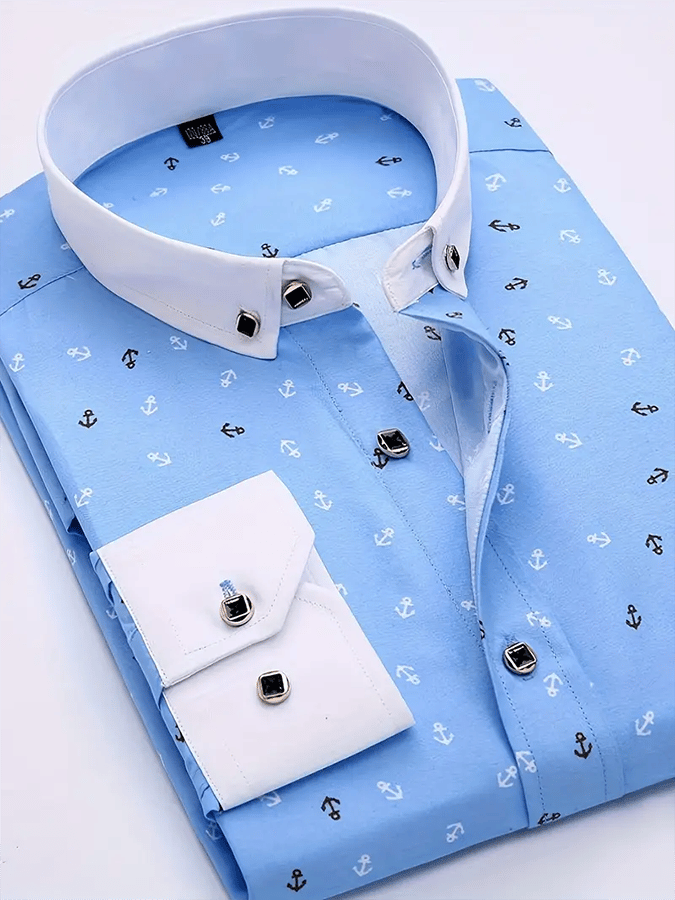 Men's Geometric Business Casual Shirt