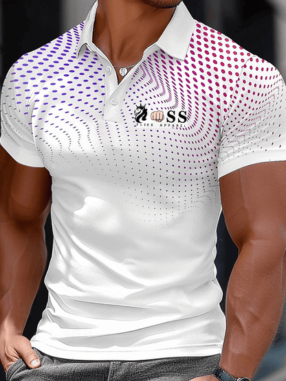 Men's Stylish Letter Print Casual Polo Shirt