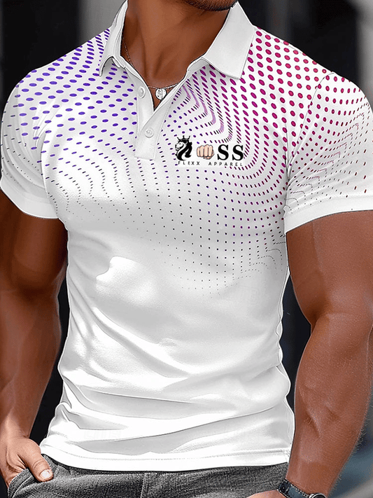 Men's Stylish Letter Print Casual Polo Shirt