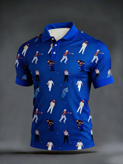 Men's Golf Enthusiast Printed Polo Short-Sleeve T-Shirt