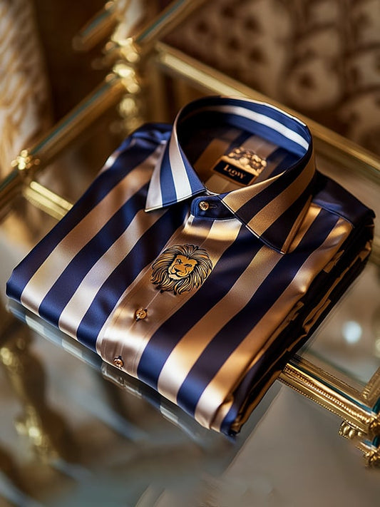 Men's Satin Luxe Print Short Sleeve Button Shirt