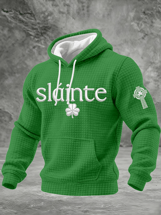 Men's St. Patrick's Day Print Checkered Hoodie