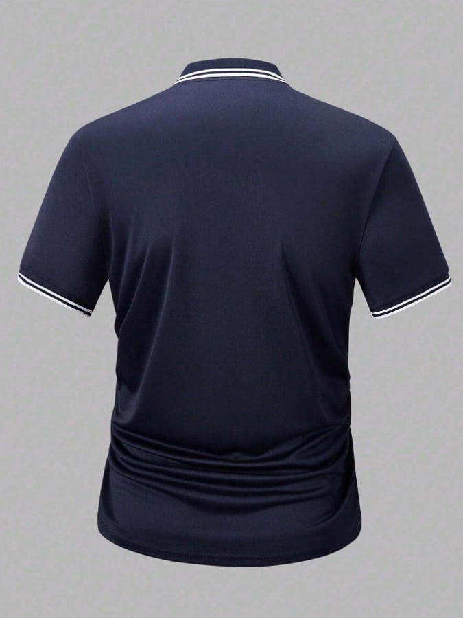 Men's Classic Plaid Color Block Casual Business Fashion Polo Shirt