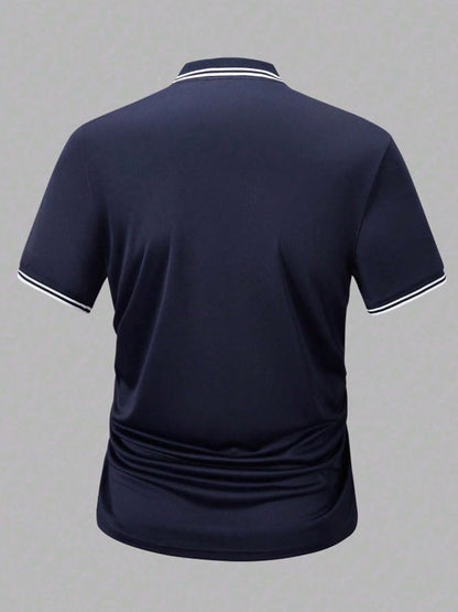 Men's Classic Plaid Color Block Casual Business Fashion Polo Shirt