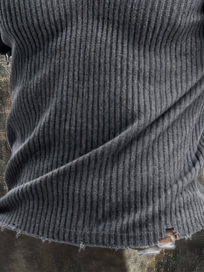Men's Retro Casual Knitted Brushed Short Sleeve T-Shirt