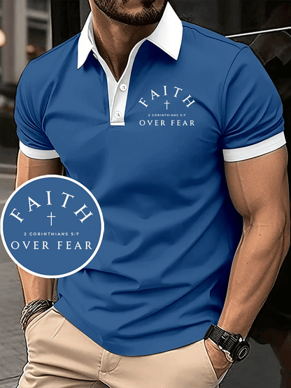 Men's Faith Printed Casual Polo Shirt