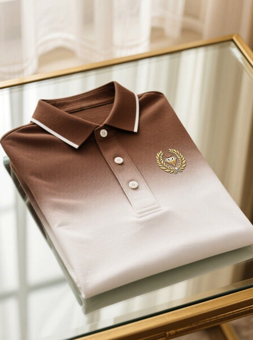 Men's Business Casual Button Short Sleeve Polo Shirt