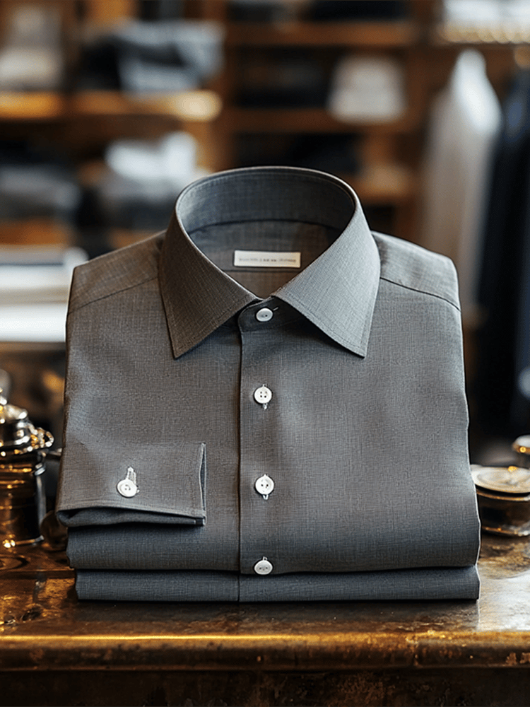 Men's Luxury Business Solid Color Long Sleeve Shirt