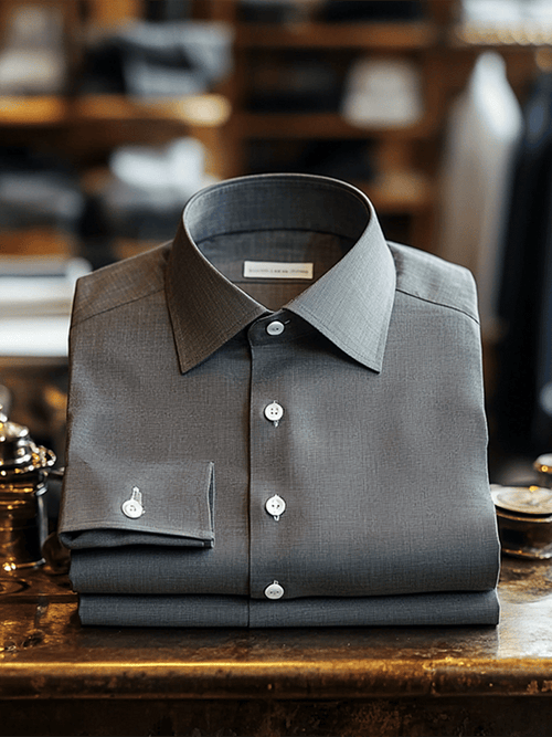 Men's Luxury Business Solid Color Long Sleeve Shirt
