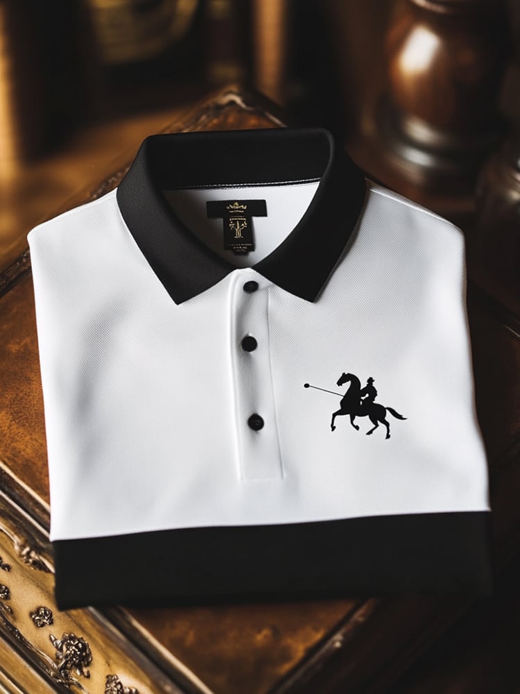 Men's Classic Business Button Short Sleeve Polo Shirt
