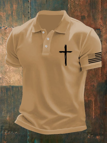 Men's Casual Contrast Color Faith Polo