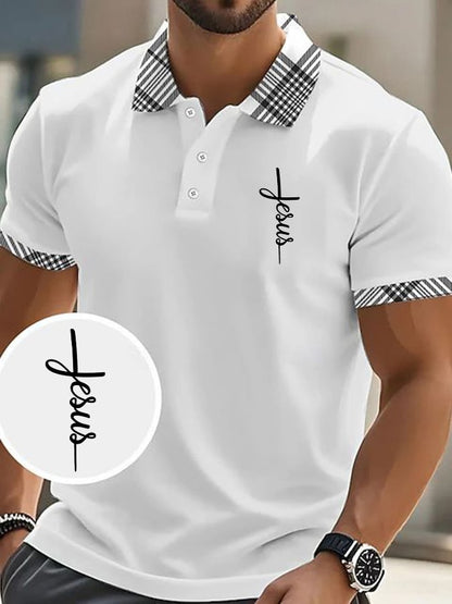 Men's Casual Contrast Color Faith Polo