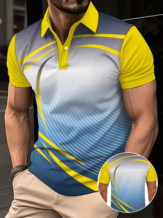 Men's Golf Casual Printed Casual Polo Shirt