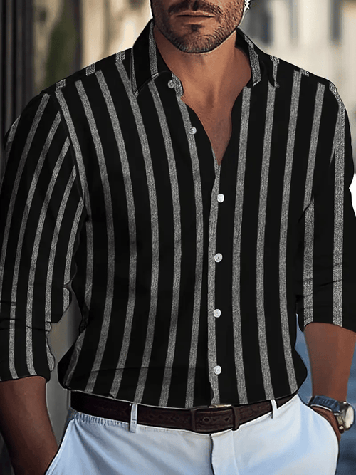 Men's Plaid Business Long Sleeve Shirt