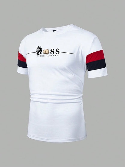 Men's Retro Letter Print Casual T-shirt