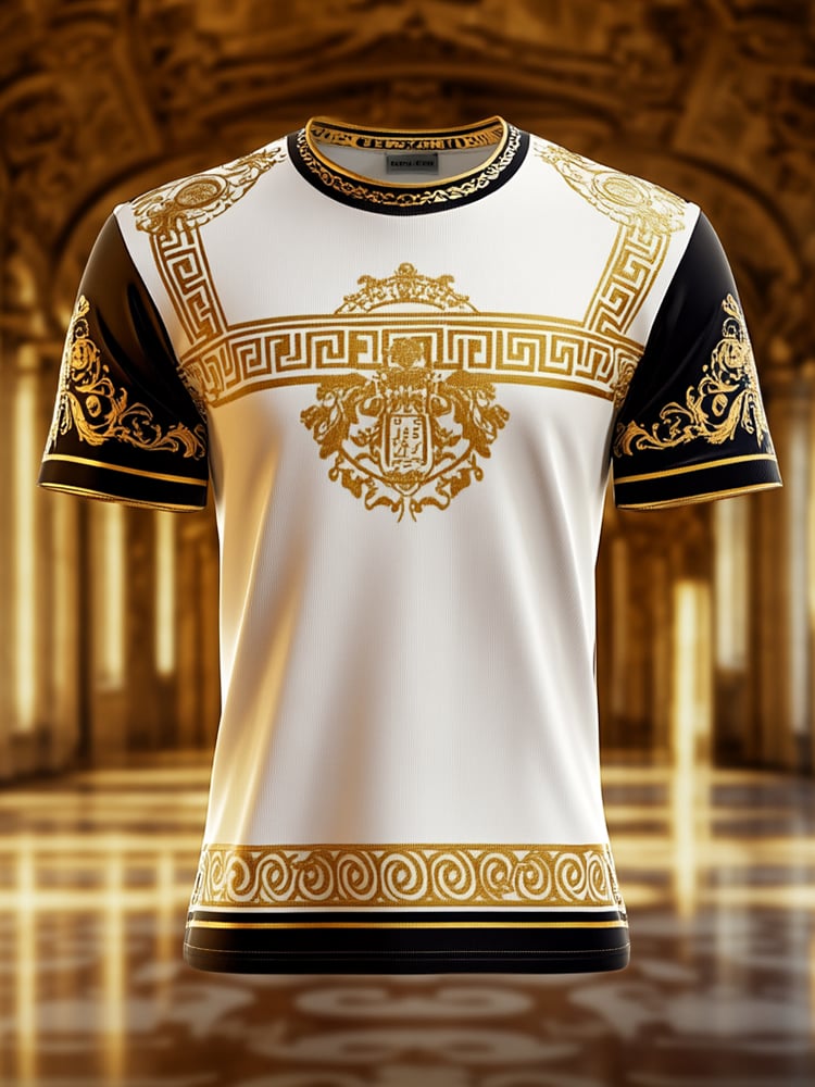 Men's Business Tiger Print Short Sleeve T-Shirt