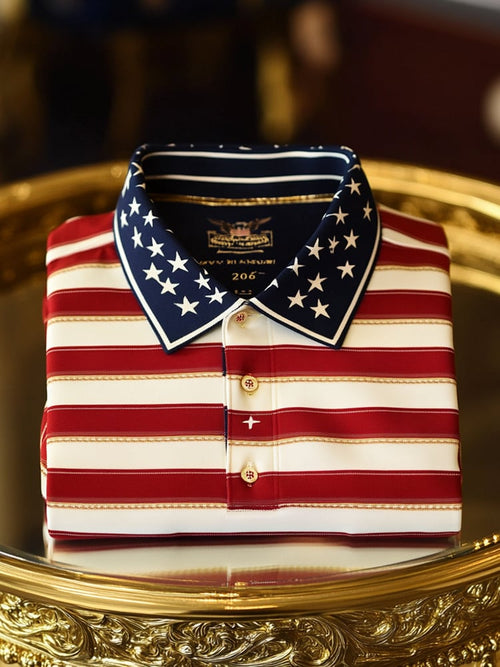 Men's Business Casual Button Short Sleeve Polo Shirt