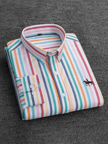 Men's Cotton Oxford Long Sleeve Business Shirt
